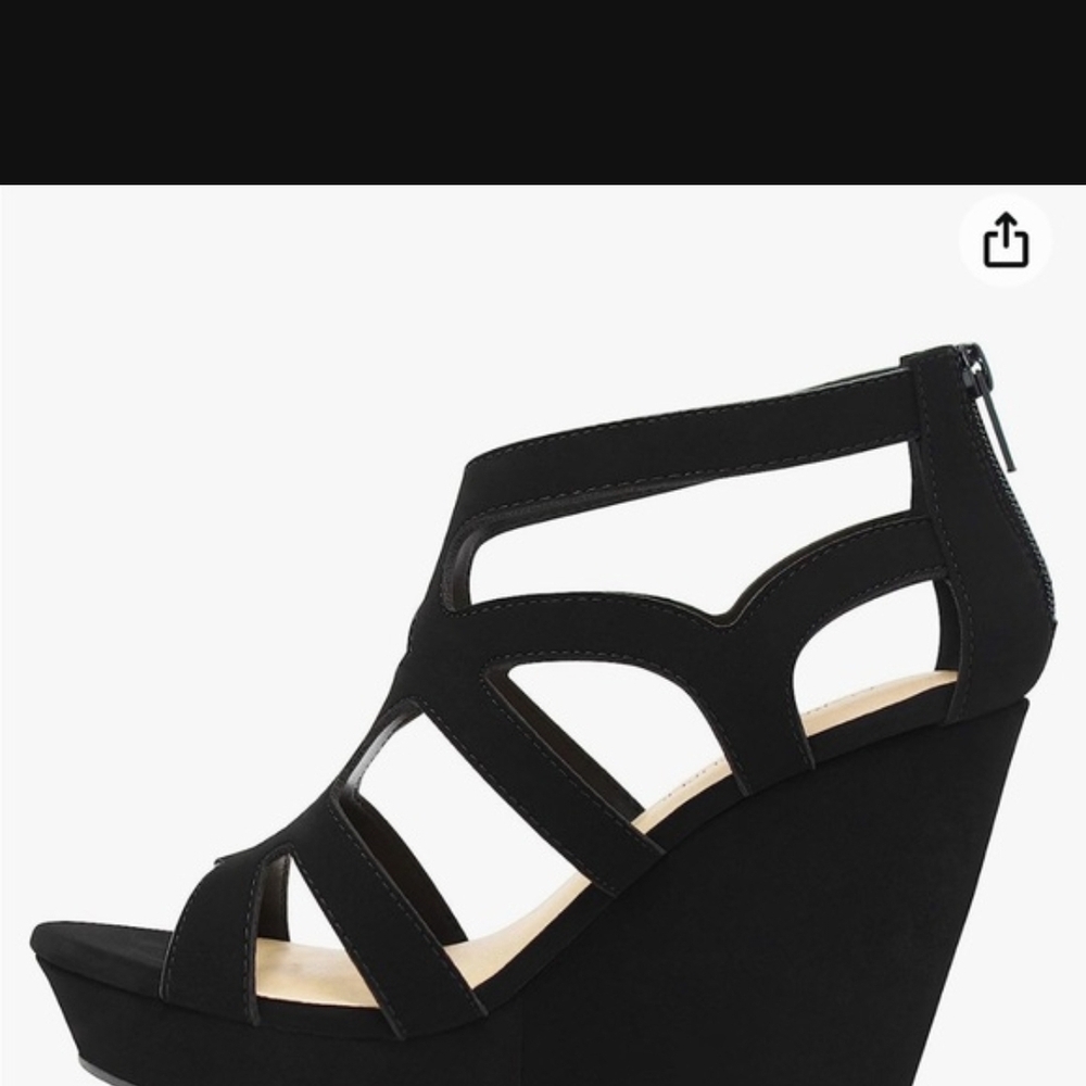 Chic Black Wedge Sandals by Marco Republic